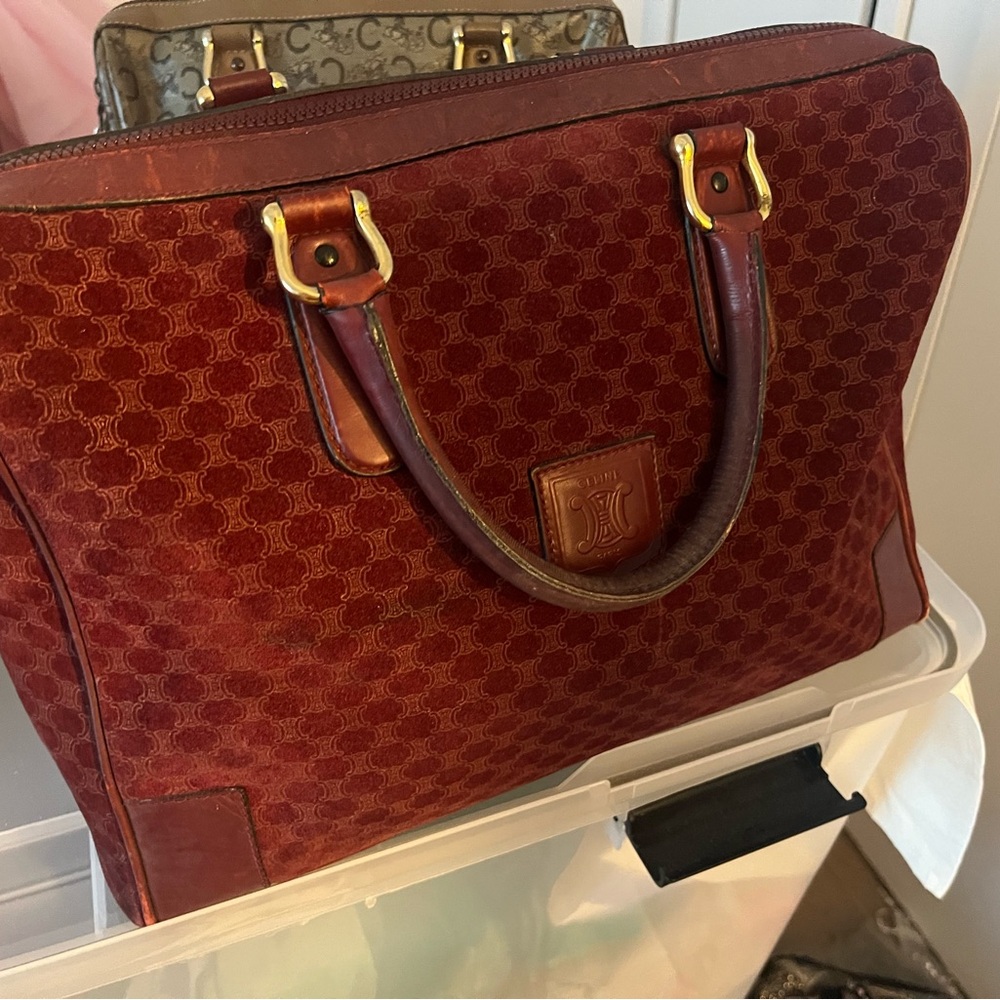 Celine Suede Boston Bag Large - Picture 3 of 15